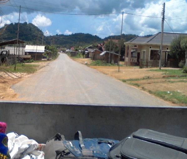 A view from a pickup truck, somewhere close to Phonsavan in Laos