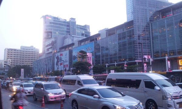 Traffic, pollution and shopping mall after shopping mall in Bangkok's centre. Urgh!